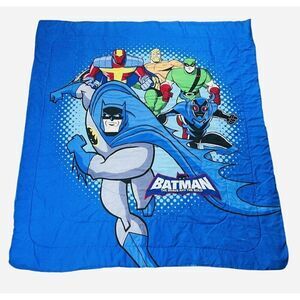 RARE Batman The Brave and The Bold Comforter TWIN 84 x 74 Quilt Bed Topper Heavy